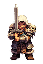 Sticker D&D Barbare Borin — l'épée crâne