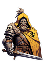 Sticker D&D Durin le Nain Paladin — épée unique et cape rouge