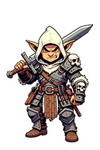 Sticker D&D Roric le Gnome Paladin — épée, armure et cape blanche épique