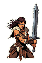 Sticker D&D Barbare Sigrid — l'épée fureur