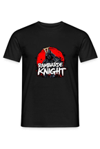 T-shirt premium bio homme Rambarde Knight — logo Samouraï Soleil Rouge